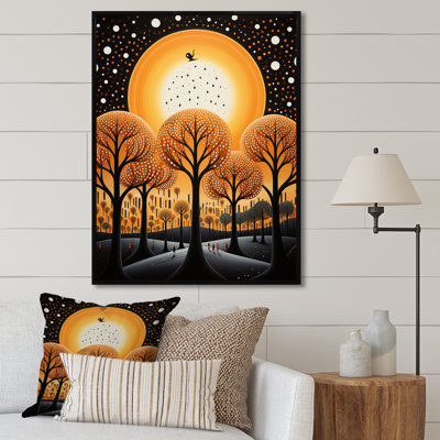 Forêt noire au clair de lune - art mural arbre