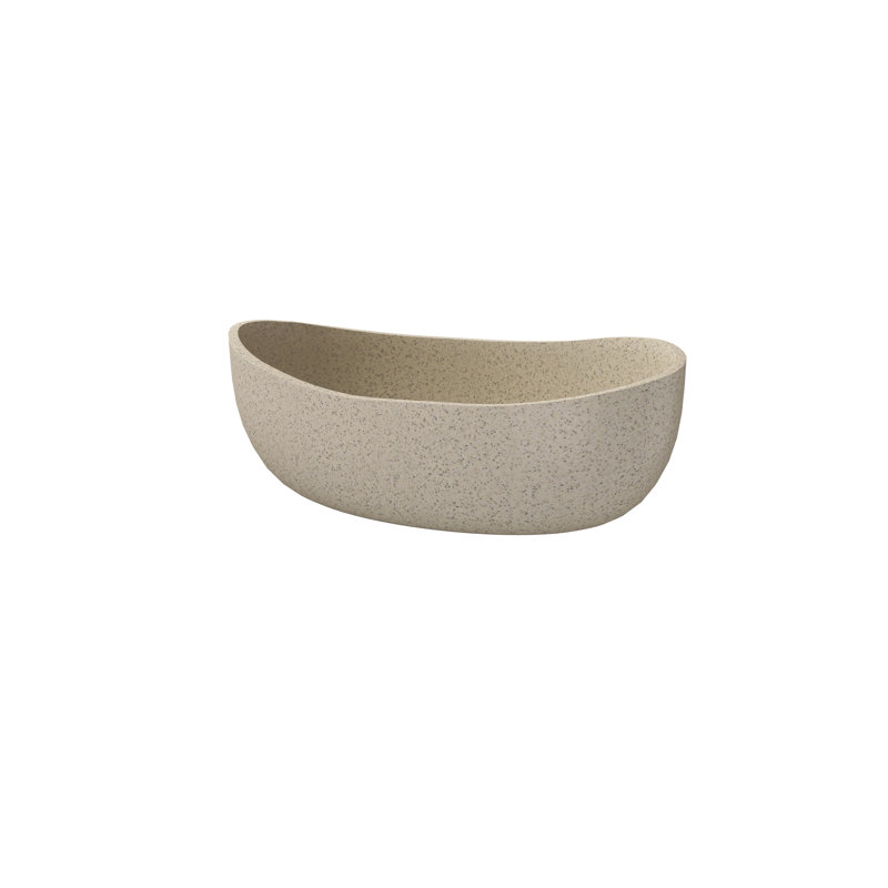 24" Wavy Bathroom Sink Stone Resin Solid Surface Vessel Sink