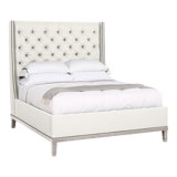 Cleo Solid Wood Wingback Bed