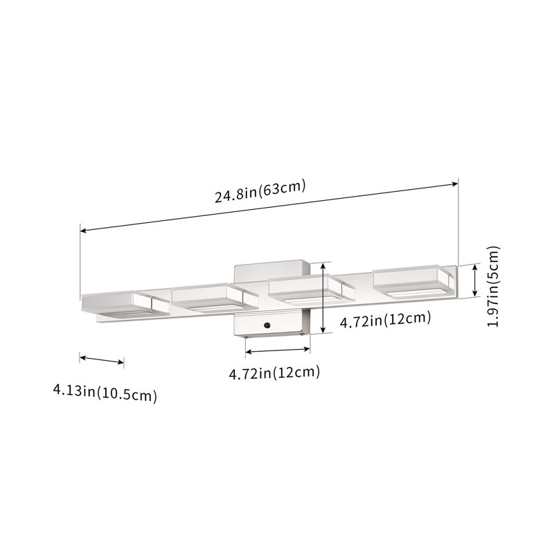 Charnessa Dimmable LED Vanity Light 3000K/4000K/5000K CCT Adjustable, 4, Chrome