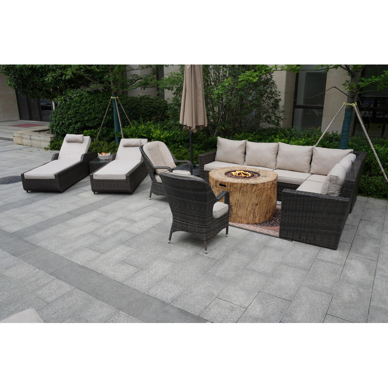 Almanza 10 - Person Patio Conversation Set with Cushions