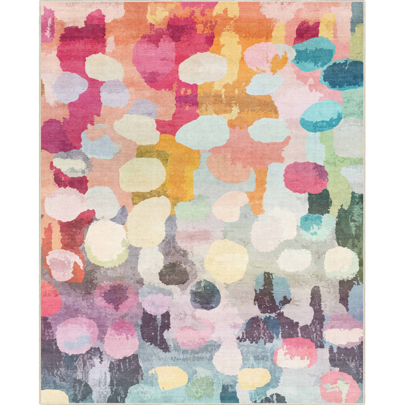  Tapis multicolore aquarelle Apollo Galets, Rectangle 7 pi 7 po x 9 pi 10 po 