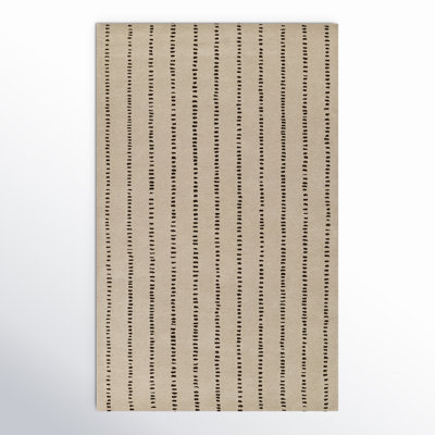 Austen Beige Hand-Tufted Striped Wool Rug