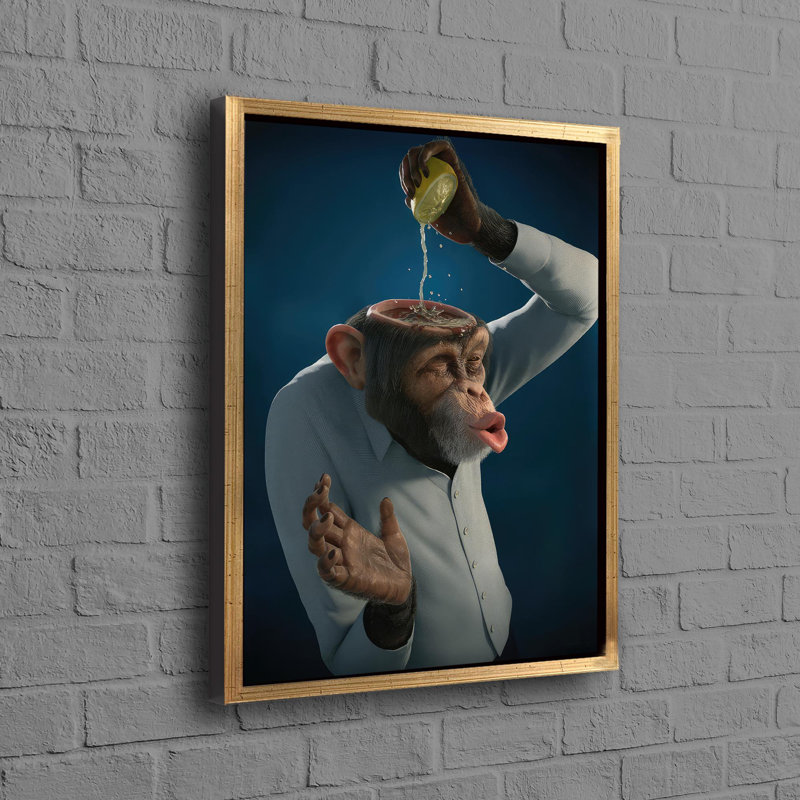 Print on Canvas, 110 cm H x 80 cm W, Framed Print without Mat, Gold