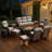 7-9 Person Outdoor Family Nighttime Chat Sofa Conversation Set With Ottomans And Modular Fire Pit-1530230111