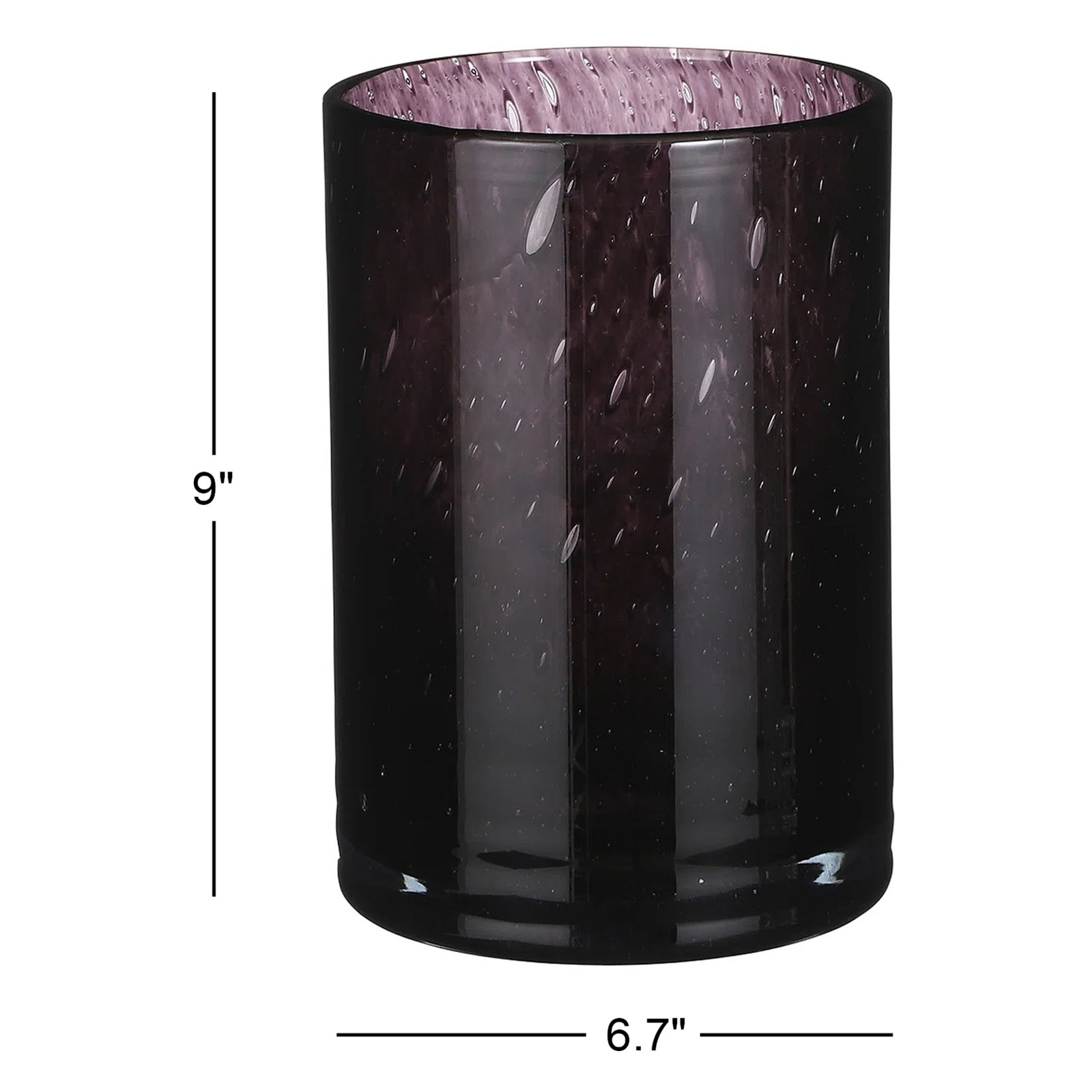 Golda Glass Table Vase, 9" H x 6.7" W x 6.7" D, Black