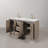 Hunner 60" Carrara White Marble Countertop Bath Vanity in Gray Oak with Faucet-1838001923