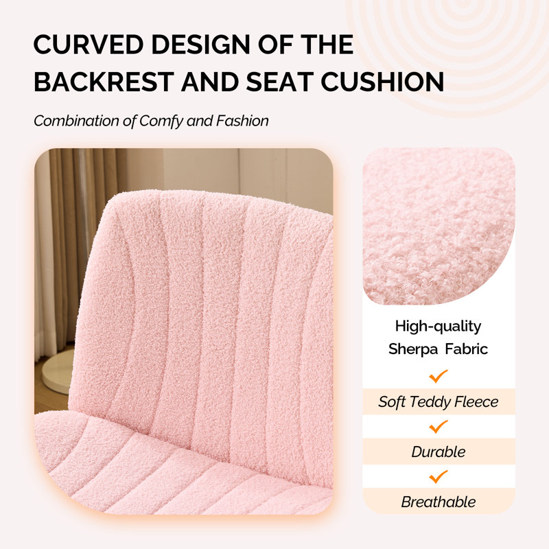 Chaise de bureau Teddy, Rose