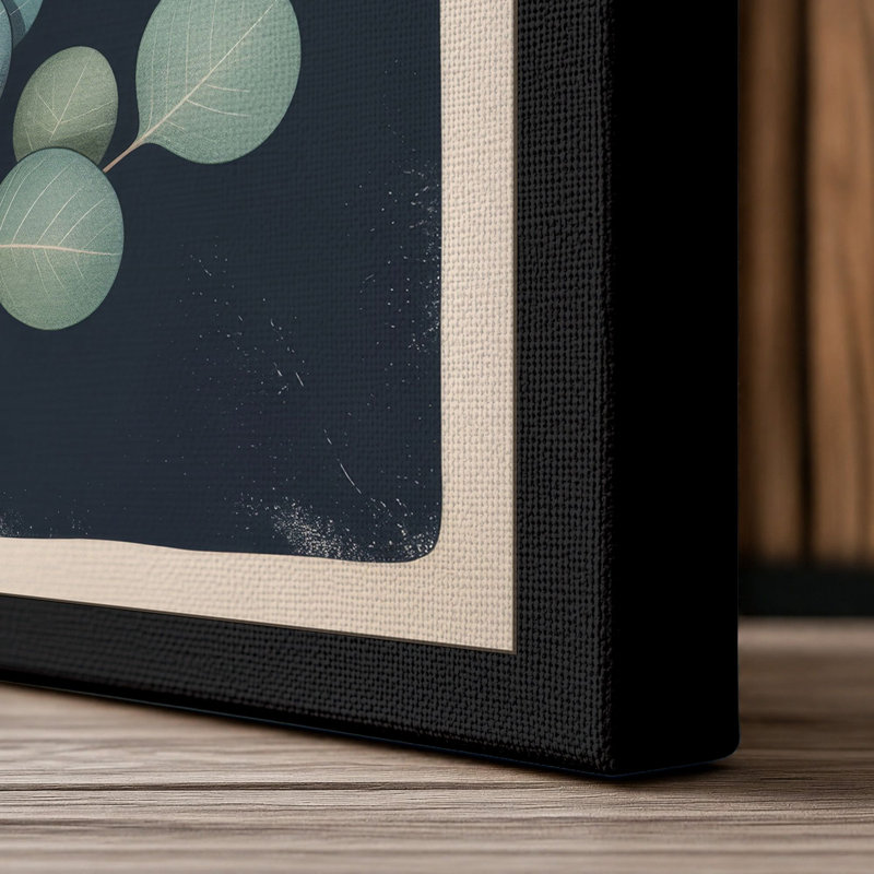 Eucalyptus Study Botanical - Wrapped Canvas, 18x12 - 45.7 x 30.5 cm, Black Border