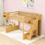 Lit mezzanine en bois avec escalier et tablettes-1508035286