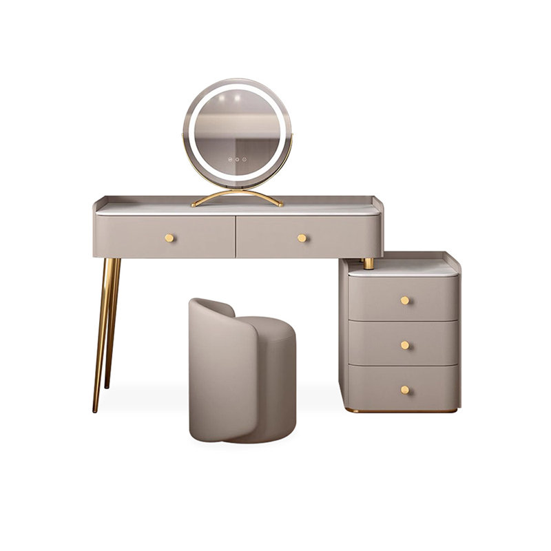 Makeup Vanity with Light mirror,5 drawers,1 chair, 51.18" W x  15.75" D x 31.5" H