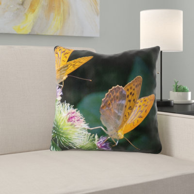 Bordered Fritillary Throw Pillow