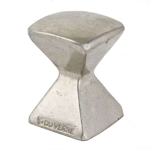 Forged 2 Square Knob, Antique Brass, 0.875" H x 0.875" W x 1.25" D