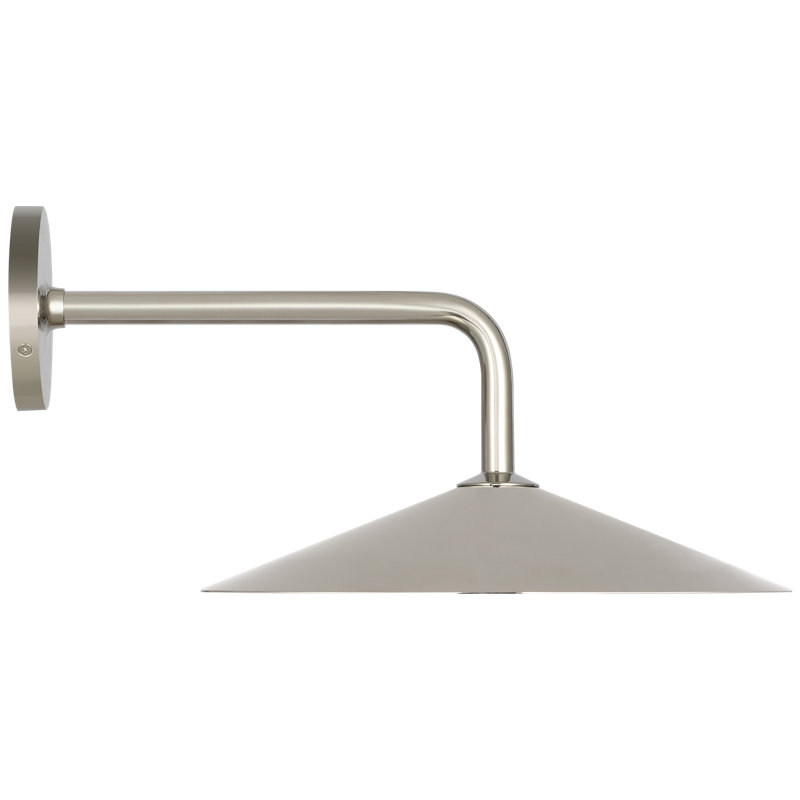 Amber Lewis Ponce 9" Sconce, Polished Nickel, Nickel, 8.5" H x 13" W x 17" D