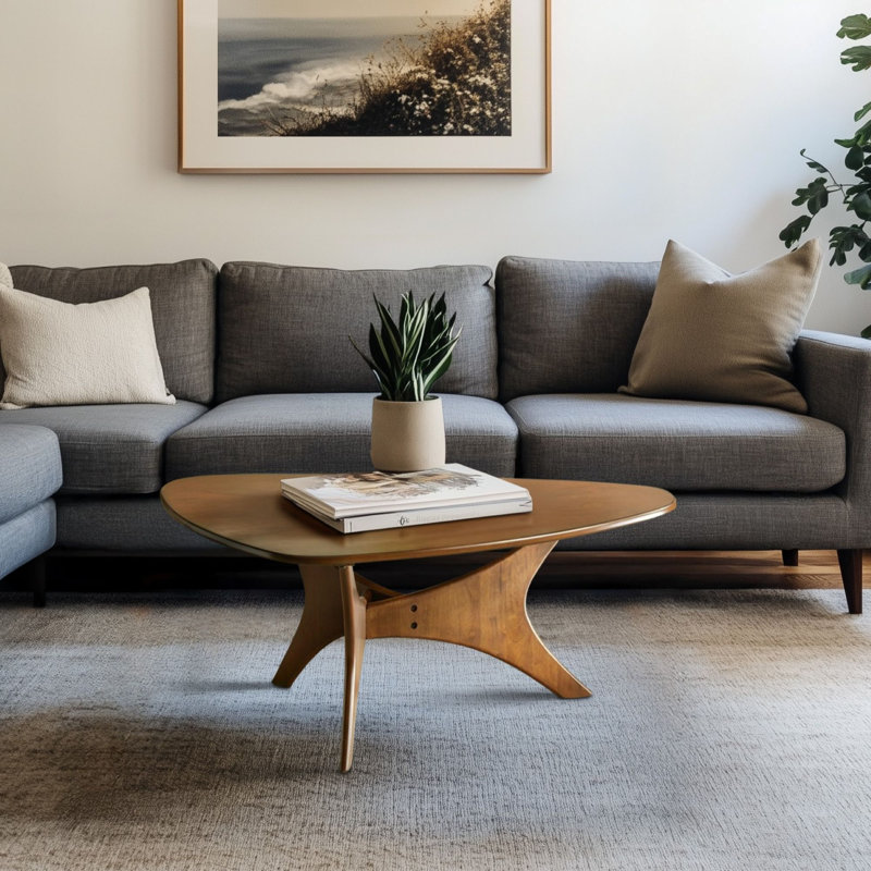 Fresca Triangular Coffee Table, Pecan