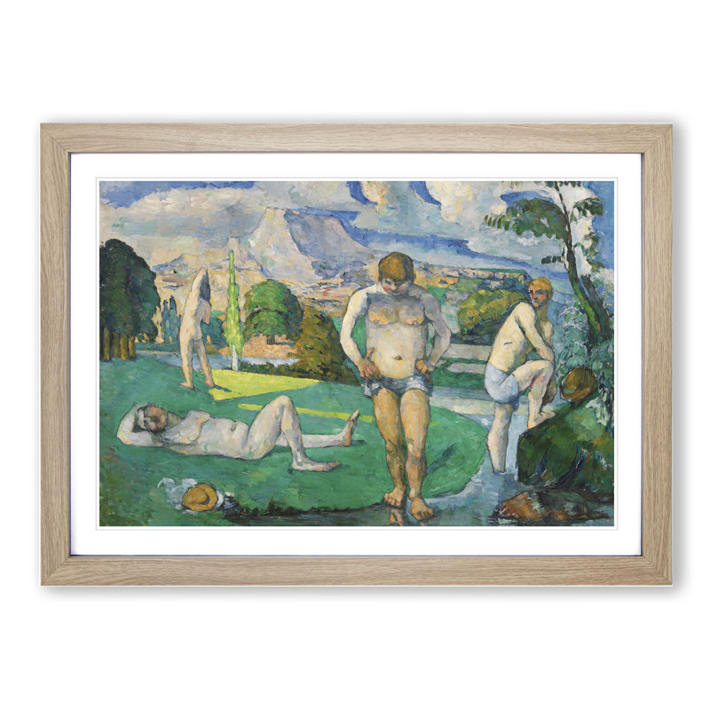 Bathers Vol.8 by Paul Cezanne - Picture Frame Painting, Oak Framed, 36cm H x 48cm W x 2cm D