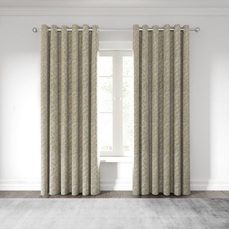 Hana Room Darkening Curtain Pair, Linen, 168cm Width x 183cm Drop