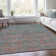 Machine Washable Indoor/Outdoor Xhevrie Teal Rug