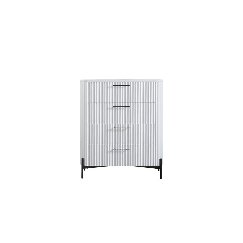Commode 4 tiroirs - Blanc, Blanc