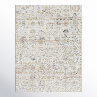 Benfield Beige Machine Washable Area Rug