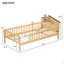 Lit plateforme simple en bois avec tête de lit en forme de maison, DEL et rangement intégré