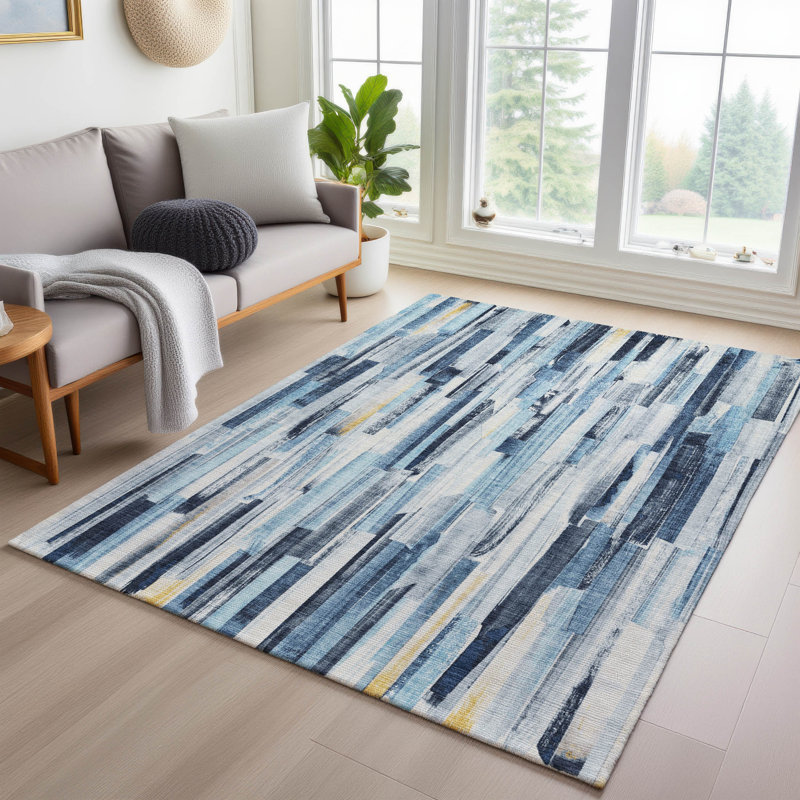 Tapis intérieur / extérieur lavable à la machine London ACN2255, Rectangle 2 pi 6 po x 3 pi 10 po