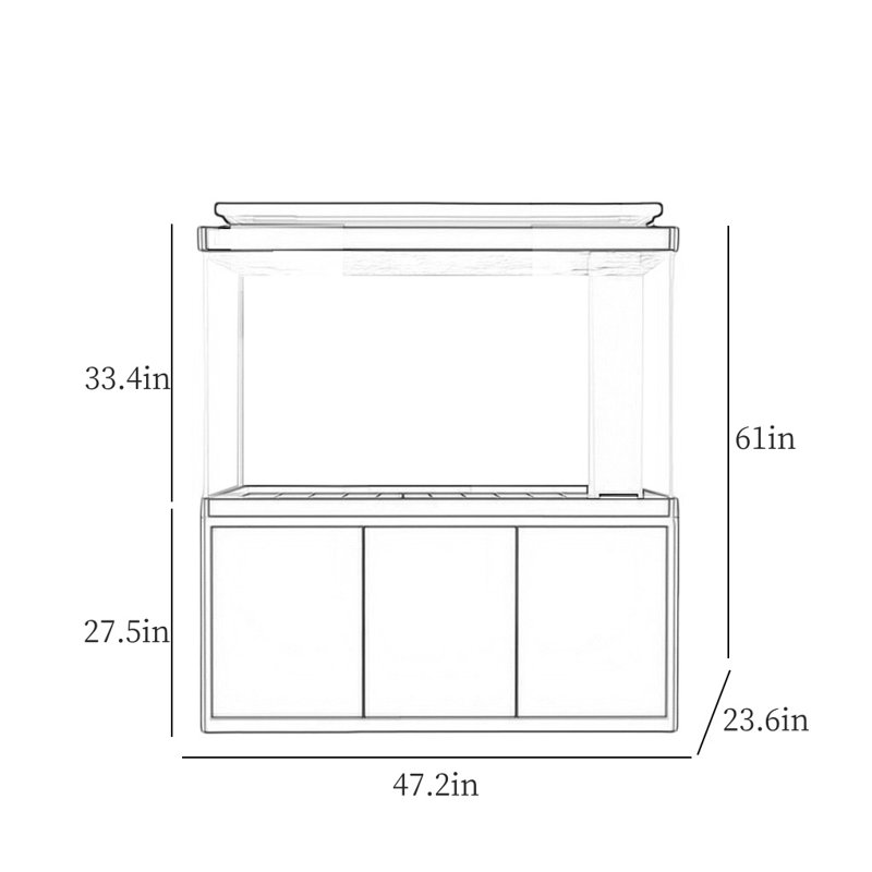 Réservoir d'aquarium rectangulaire simple et moderne Eco, Noir, noir, noir, noir