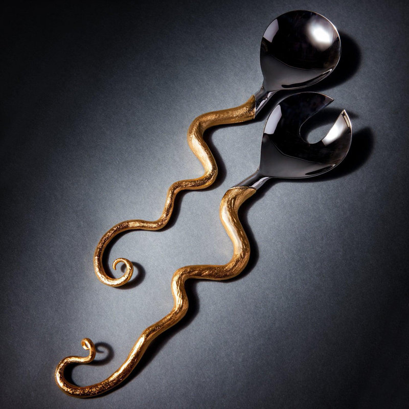 Haas Brothers Stainless Steel Salad Servers