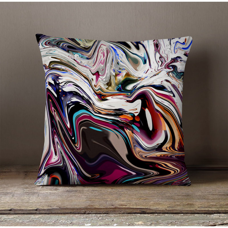 Throw Pillow With Insert, Multi Abstract 18, 20"H x 20"W