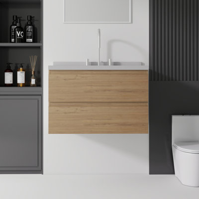Meuble-lavabo flottant 30 po avec lavabo et tiroir à fermeture en douceur