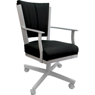 Leather Dining Caster Chair Swivel Tilt