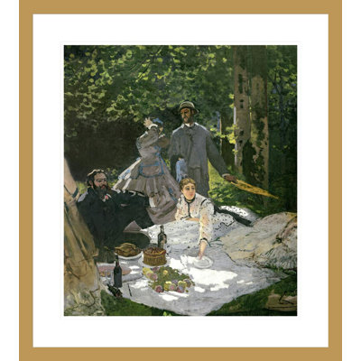 Dejeuner sur l'Herbe Chailly (central panel) by Claude Monet -Framed Giclee Print
