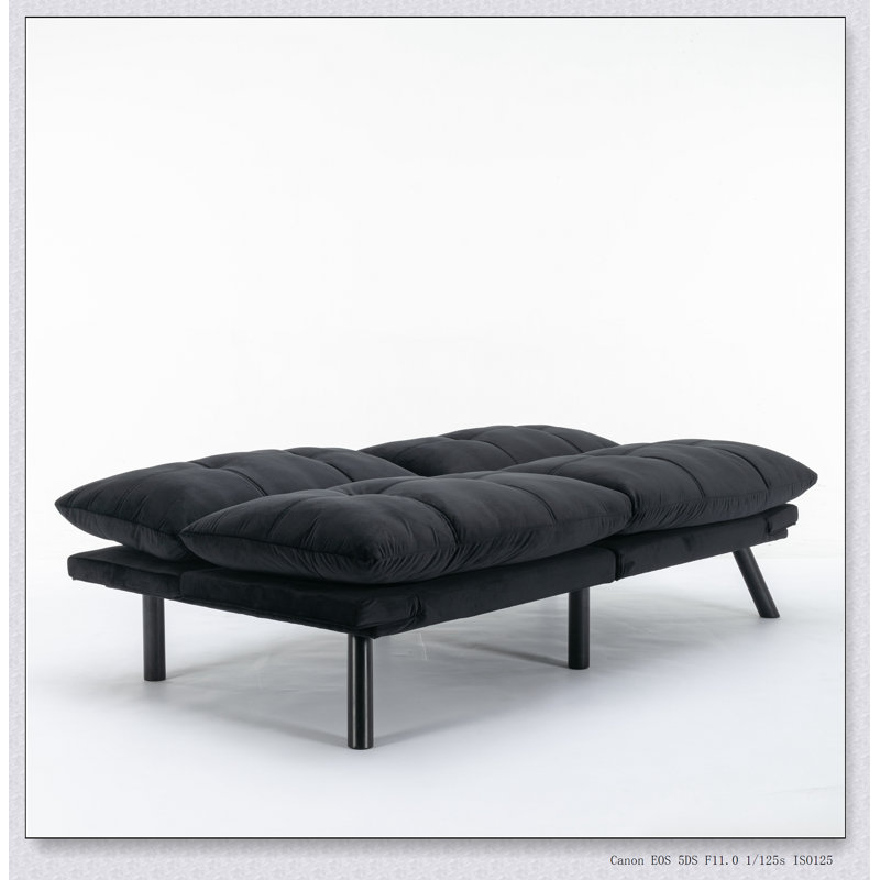 Canapé-lit convertible pliant moderne, parfait pour un style de vie polyvalent et une optimisation de l'espace., Noir