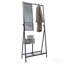 Portemanteau avec miroir, portemanteau multifonctionnel avec rangement pour chaussures, structure en métal, pour salon chambre à coucher 73 x 32 x 15 pouces, style industriel, brun rustique et noir