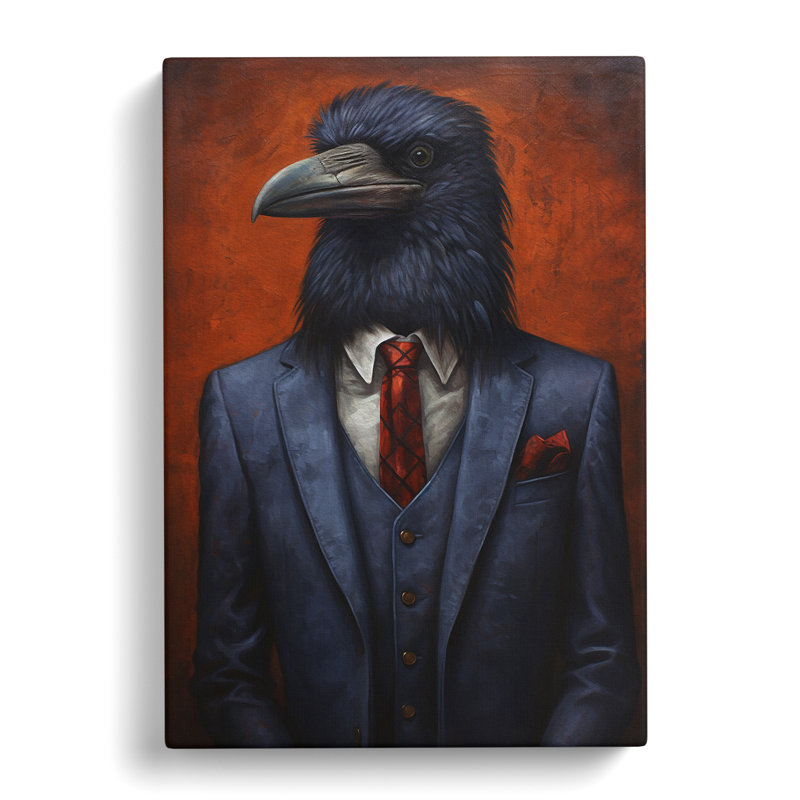 Raven In A Suit No.3 - Print, 60cm H x 40cm W x 3cm D