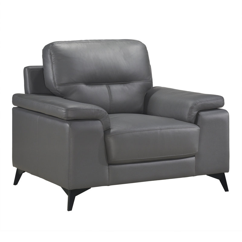 Faux Leather Club Chair, Gray Faux Leather