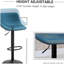 Tabouret de bar réglable HOMcom, avec chaise haute de bar pivotante à plateau-coussin, bleu, ensemble de 2, adapté pour la cuisine, le comptoir et le bar personnel