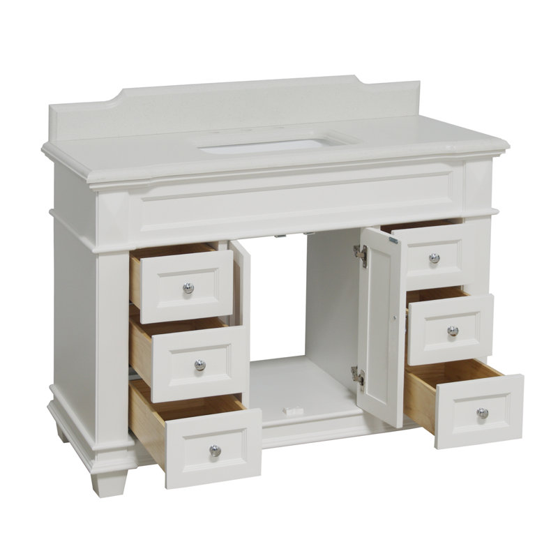 Ensemble de meuble-lavabo simple 48 po Ensa, Quartz, Blanc