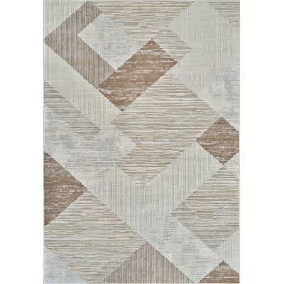 Tapis intérieur / beige à motif géométrique beige / brun 8 pi x 11 pi (7 pi 10 po x 10 pi 10 po) Branch Living Lira