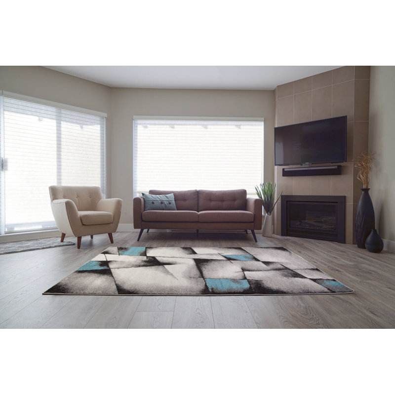 Crosland Abstract Indoor Rug, Rectangle 3'11" x 5'7"
