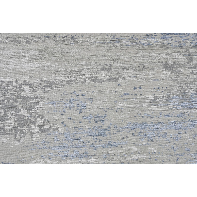High-Quality Hand-Knotted Silver And Grey Area Rug