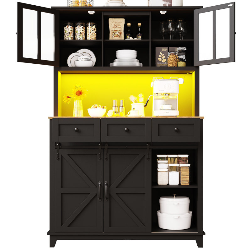 180cm Kitchen Pantry, Black