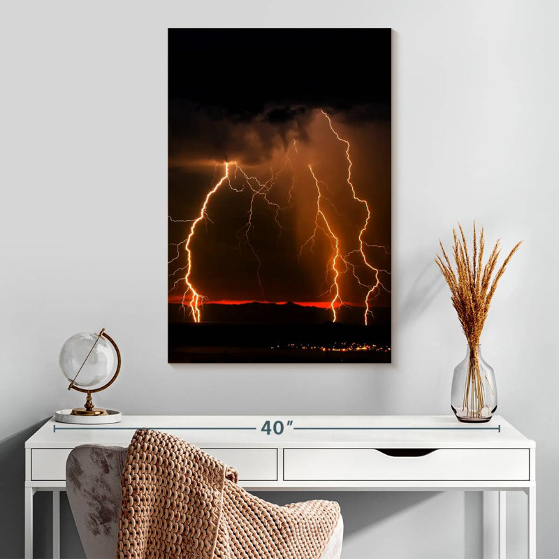 Orange Lightning, 30" H x 20" W