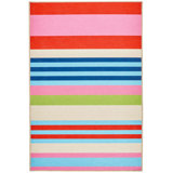 Beach Stripe Multi Machine Washable Rug