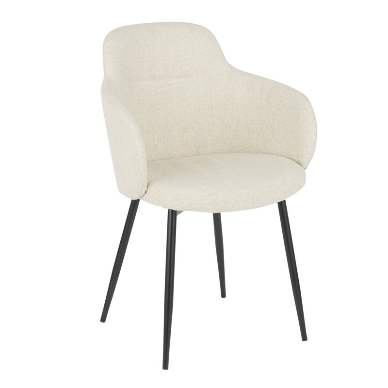 Chaise industrielle en métal et tissu Noise, Crème