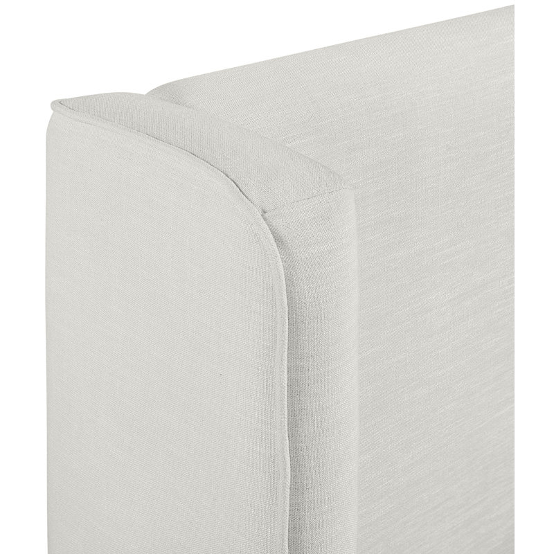 Kendall Wanaque Linen Textured Fabric Upholstered Bed, Cream Linen Textured Fabric, Full
