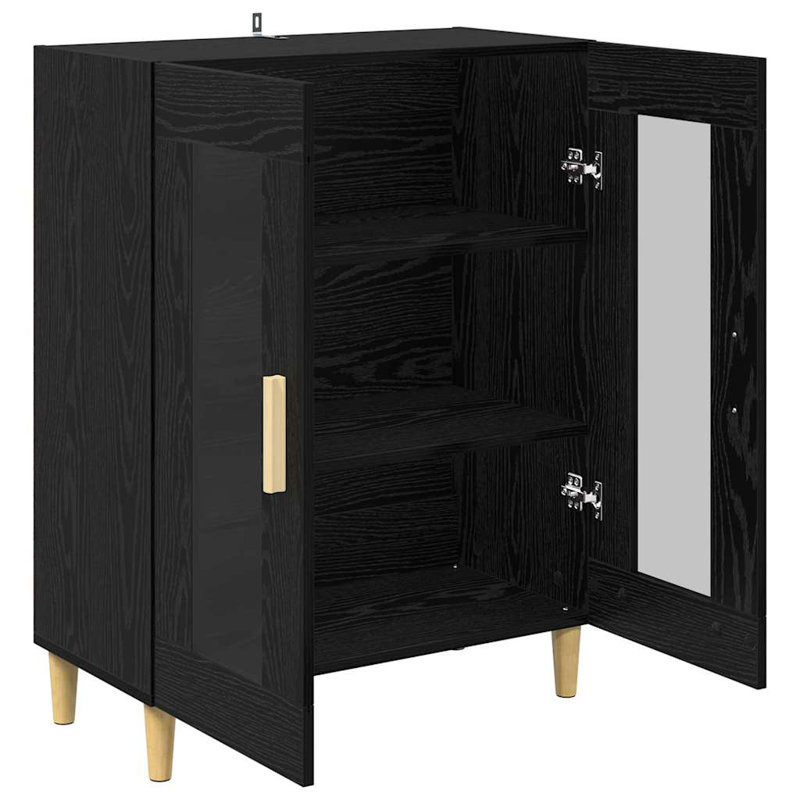  Sideboard Old Wood 69.5 X 34 X 90 Cm Engineered Wood, Black Oak