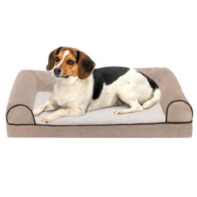  Faux Fleece & Chenille Soft Woven Orthopedic Sofa Pet Bed