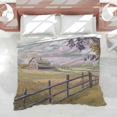 Farmhouse Bedding Landscape Comforter Cottage