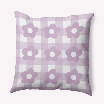 Flowers on Gingham Decorative Throw Pillow PGN1615PU36